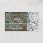 Elegantes Rustikales Land Weißer Spitzenblütenwald Visitenkarte (Rückseite)