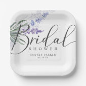 Elegantes Rustikales Lavendel-Brautparty Pappteller (Vorderseite)