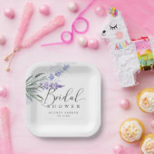 Elegantes Rustikales Lavendel-Brautparty Pappteller (Party)