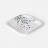 Elegantes Rustikales Lavendel-Brautparty Pappteller (Gewinkelt)