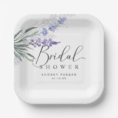Elegantes Rustikales Lavendel-Brautparty Pappteller (Vorderseite)