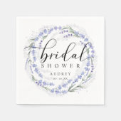 Elegantes Rustikales Lavendel-Wreath-Brautparty Serviette (Vorderseite)