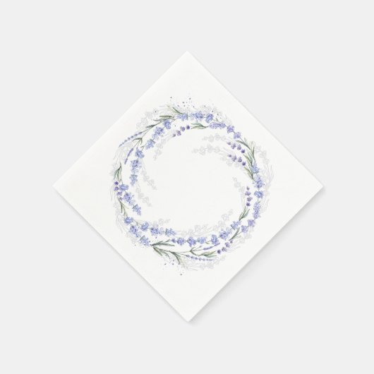 Elegantes Rustikales Lavendelpapier Serviette (Ecke)