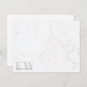Elegantes Rustikales Marmorstone Gray Name Monogra Mitteilungskarte (Vorne/Hinten)