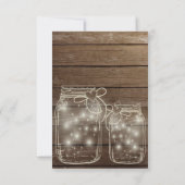Elegantes Rustikales Mason Jar Lights Hochzeit Ein Einladung (Rückseite)