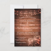 Elegantes Rustikales Mason Jar Lights Hochzeit Ein Einladung (Vorderseite)