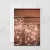 Elegantes Rustikales Mason Jar Lights Hochzeit Ein Einladung (Rückseite)