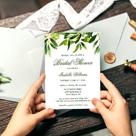 Elegantes Rustikales Olive Boho Summer Brautparty Einladung
