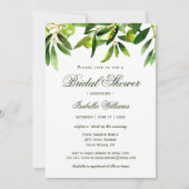 Elegantes Rustikales Olive Boho Summer Brautparty Einladung (Vorderseite)