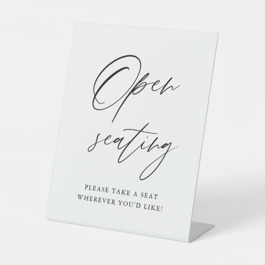 Elegantes, rustikales Open-Seating-Zeichen, Ihren Sockelschild (Vorderseite)