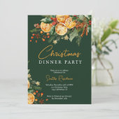 Elegantes rustikales Orange Pine Christmas Party G Einladung (Stehend Vorderseite)