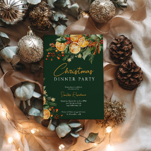 Elegantes rustikales Orange Pine Christmas Party G Einladung