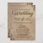 Elegantes Rustikales Papierschnitzel-Design Einladung (Vorne/Hinten)