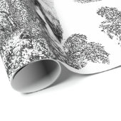 Elegantes Rustikales Pferd Schwarz-weißes Spielzeu Geschenkpapier (Rolleneckpunkt)