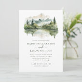 Elegantes Rustikales Pine Mountain QR Code Foto Ho Einladung (Stehend Vorderseite)