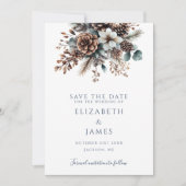Elegantes Rustikales Pinecones Foto Hochzeit Save The Date (Vorderseite)