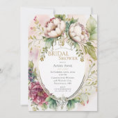 Elegantes rustikales Rosa Brautparty Einladung (Vorderseite)