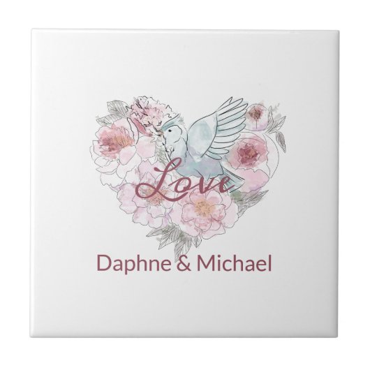 Elegantes rustikales rosa Modernes Chic Fliese (Vorderseite)