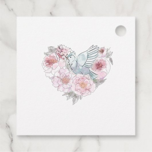 Elegantes rustikales rosa Modernes Chic Geschenkanhänger (Rückseite)