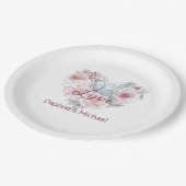 Elegantes rustikales rosa Modernes Chic Pappteller (Schrägansicht)