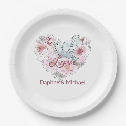 Elegantes rustikales rosa Modernes Chic Pappteller (Vorderseite)