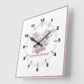 Elegantes rustikales rosa Modernes Chic Quadratische Wanduhr (Winkel)