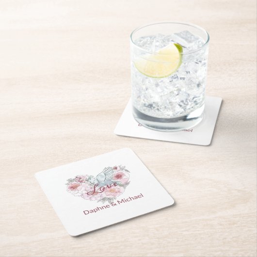 Elegantes rustikales rosa Modernes Chic Rechteckiger Pappuntersetzer (Vor Ort)