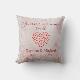 Elegantes rustikales Rosa Modernes schlichtes Herz Kissen