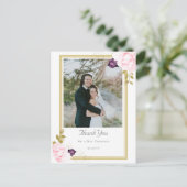 Elegantes Rustikales Rose Gold Wedding Foto Vielen Postkarte (Stehend Vorderseite)