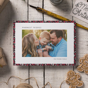 Elegantes rustikales Rot-Schwarz-Weihnachtsgebäck Feiertagskarte