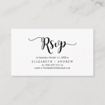 Elegantes Rustikales Schwarz, Hochzeit RSVP, antwo