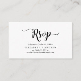 Elegantes Rustikales Schwarz, Hochzeit RSVP, antwo Begleitkarte