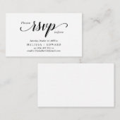 Elegantes rustikales, schwarzes Script, UAWG respo Begleitkarte (Vorne/Hinten)