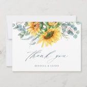 Elegantes rustikales Sonnenblumen-Brautparty Dankeskarte (Vorderseite)