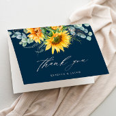 Elegantes rustikales Sonnenblumen-Brautparty Dankeskarte