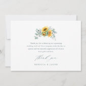 Elegantes rustikales Sonnenblumen-Brautparty Einladung (Rückseite)