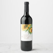 Elegantes rustikales Sonnenblumen Brautparty Gefal Weinetikett (Vorderseite)