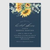 Elegantes rustikales Sonnenblumen-Brautparty Magneteinladung (Vorderseite)