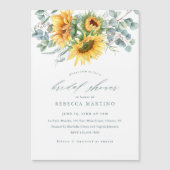 Elegantes rustikales Sonnenblumen-Brautparty Magneteinladung (Vorderseite)