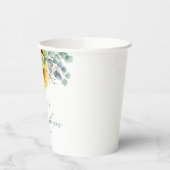 Elegantes rustikales Sonnenblumen-Brautparty Pappbecher (Links)