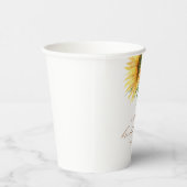 Elegantes rustikales Sonnenblumen-Brautparty Pappbecher (Rechts)