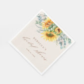 Elegantes rustikales Sonnenblumen-Brautparty Serviette (Ecke)