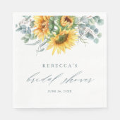 Elegantes rustikales Sonnenblumen-Brautparty Serviette (Vorderseite)