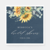 Elegantes rustikales Sonnenblumen-Brautparty Serviette (Vorderseite)