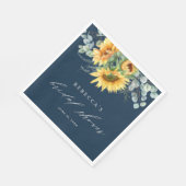 Elegantes rustikales Sonnenblumen-Brautparty Serviette (Ecke)