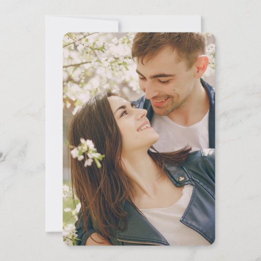 Elegantes Rustikales Sonnenblumenholz-Foto Hochzei Einladung (Rückseite)