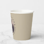 Elegantes Rustikales Taupe Personalisiertes Foto H Pappbecher (Links)