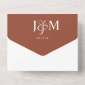 Elegantes rustikales Terracotta Foto Monogram Wedd All In One Einladung (Rückseite)