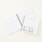 Elegantes rustikales Terrazzo Stone Gray Name Mono Notizblock (Innenseite)