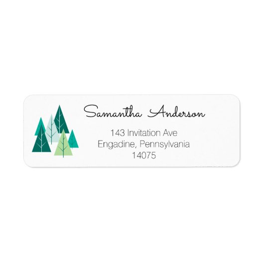 Elegantes Rustikales Tree Art Label (Vorne)